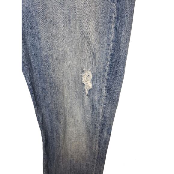 Mother Womens The Looker Graffiti Girl Distressed Blue Jeans 31 Comfort Stretch - Picture 3 of 16